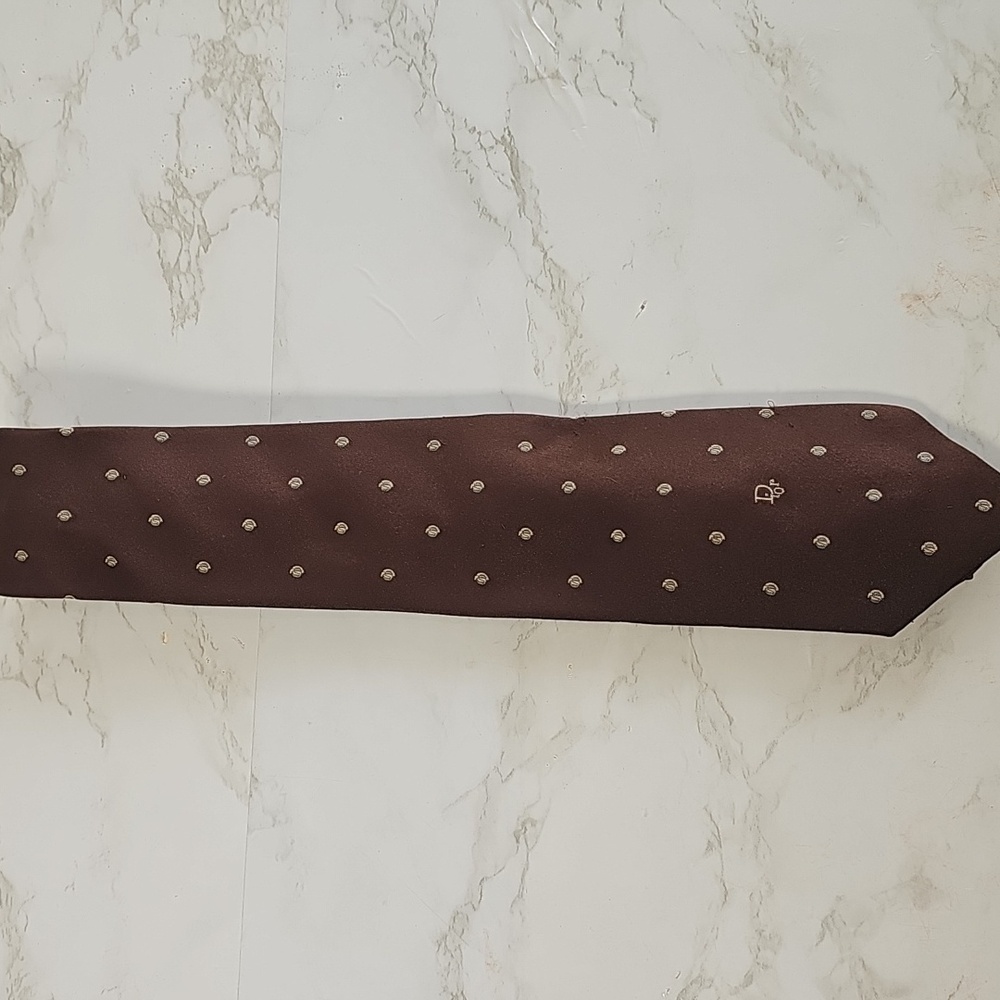 Dior Dark Brown Tie with Light Dots.